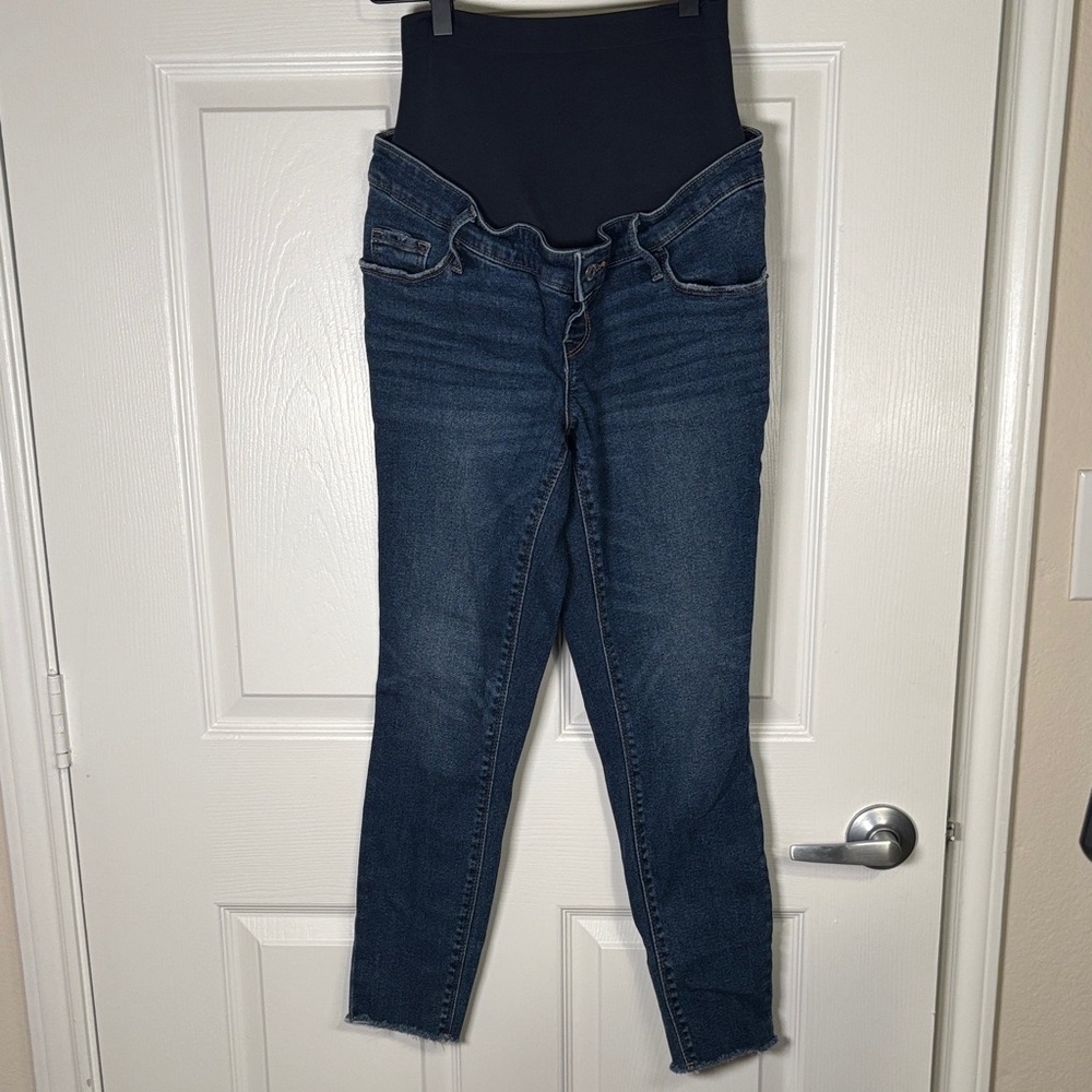 Old Navy Maternity Rockstar Super Skinny Jeans Dark Wash Size 4 Full Panel